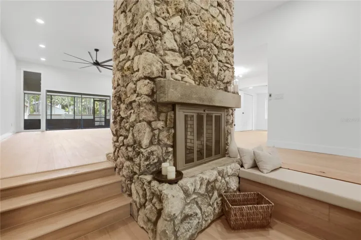 Sunken fireside seating