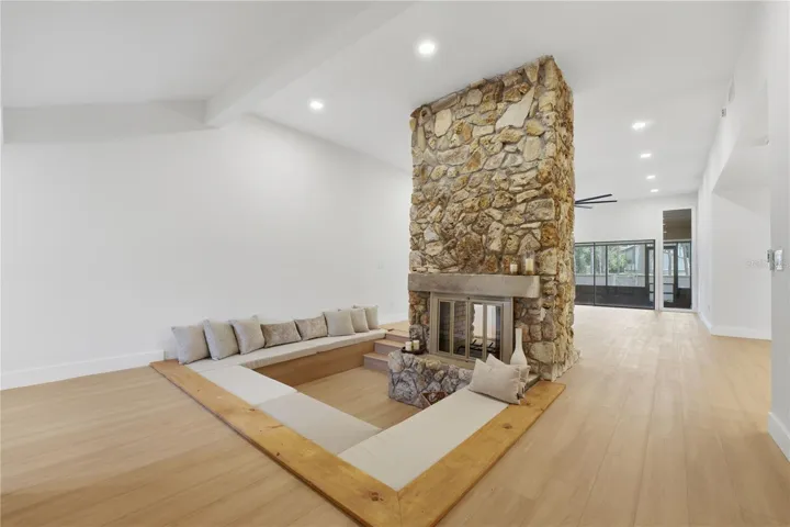 Sunken fireside seating
