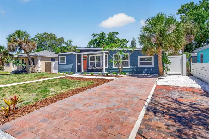Brick paved driveway