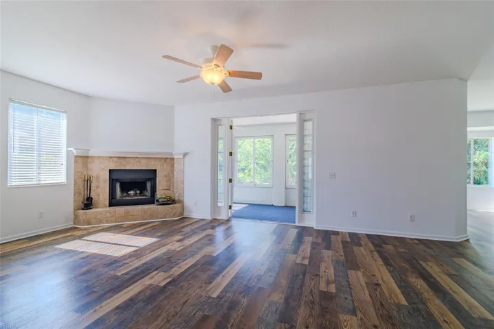 View of living room and Florida rooms from the kitchen.