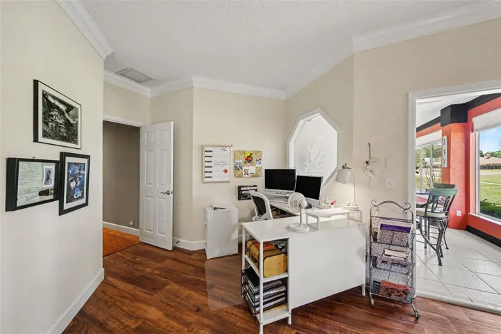 Master BR, desk alcove &amp; french doors to Florida room