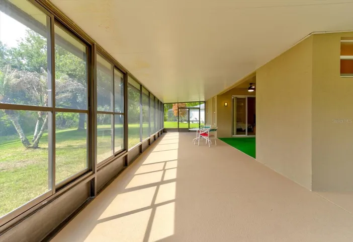 Sliding glass windows on patio