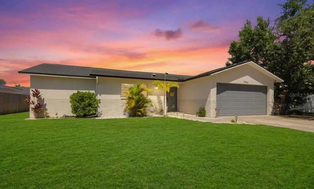 This photo has been digitally altered to show sunset &amp; green grass.