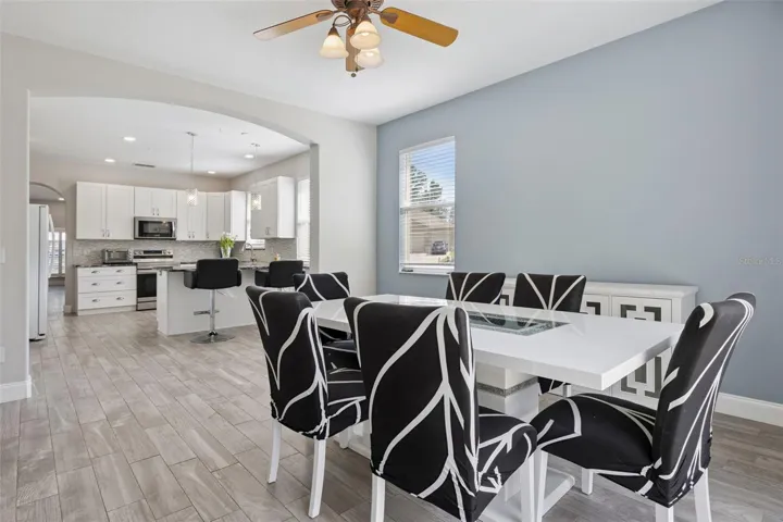 Family room and kitchen