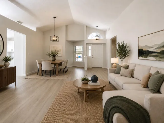 Virtually staged living room