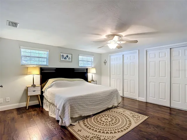 Primary Bedroom easily fits your King Size Bed and More