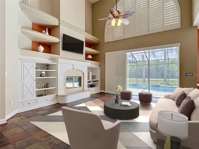 Virtually Staged Family Room