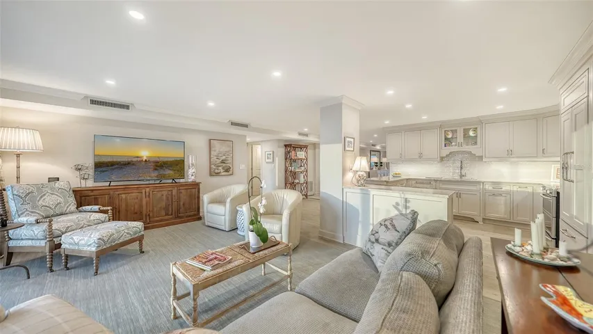 Living area - looking toward kitchen