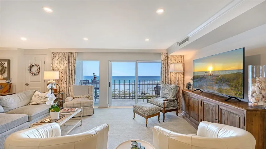 Living area - looking to west balcony