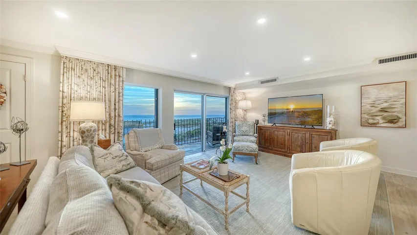 Living area - looking to west balcony