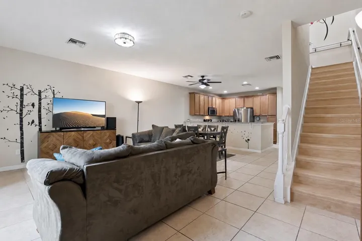 Staircase to 3 spacious bedrooms and 2 bathrooms
