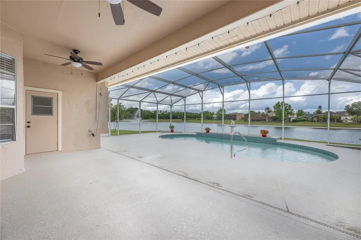 Enjoy the peaceful fountain sound while relaxing in the pool!