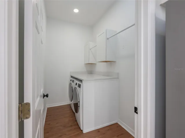 Washer and dryer included!  The quartz countertop makes the perfect folding spot.