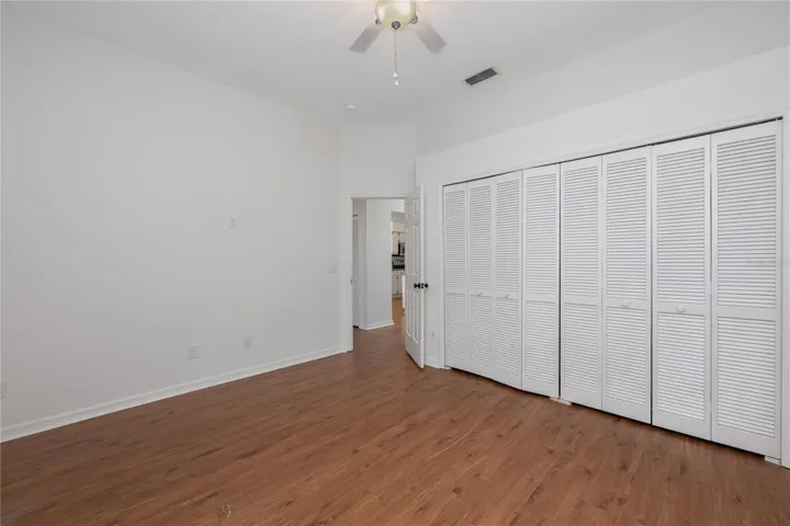 Large closets in the water view secondary bedroom.