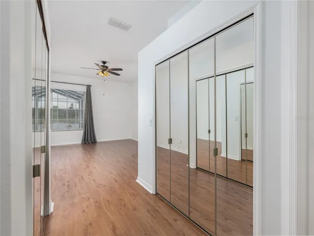 Dual closets in the primary suite.