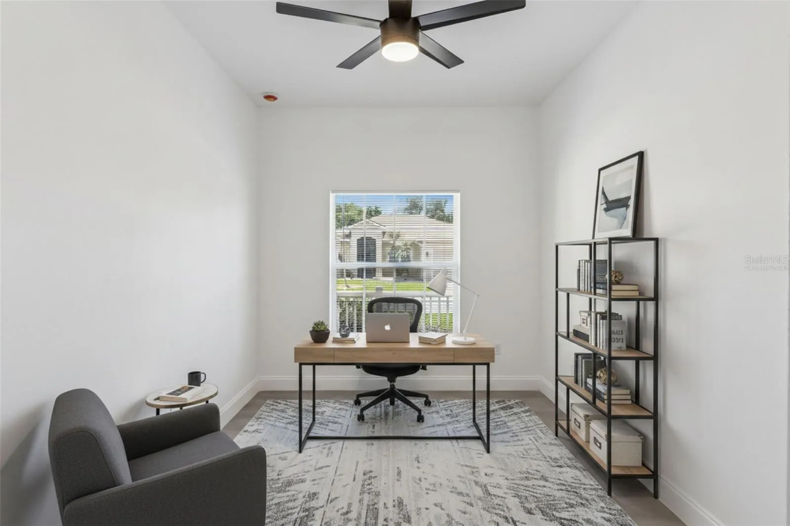 Den/Office, virtually staged