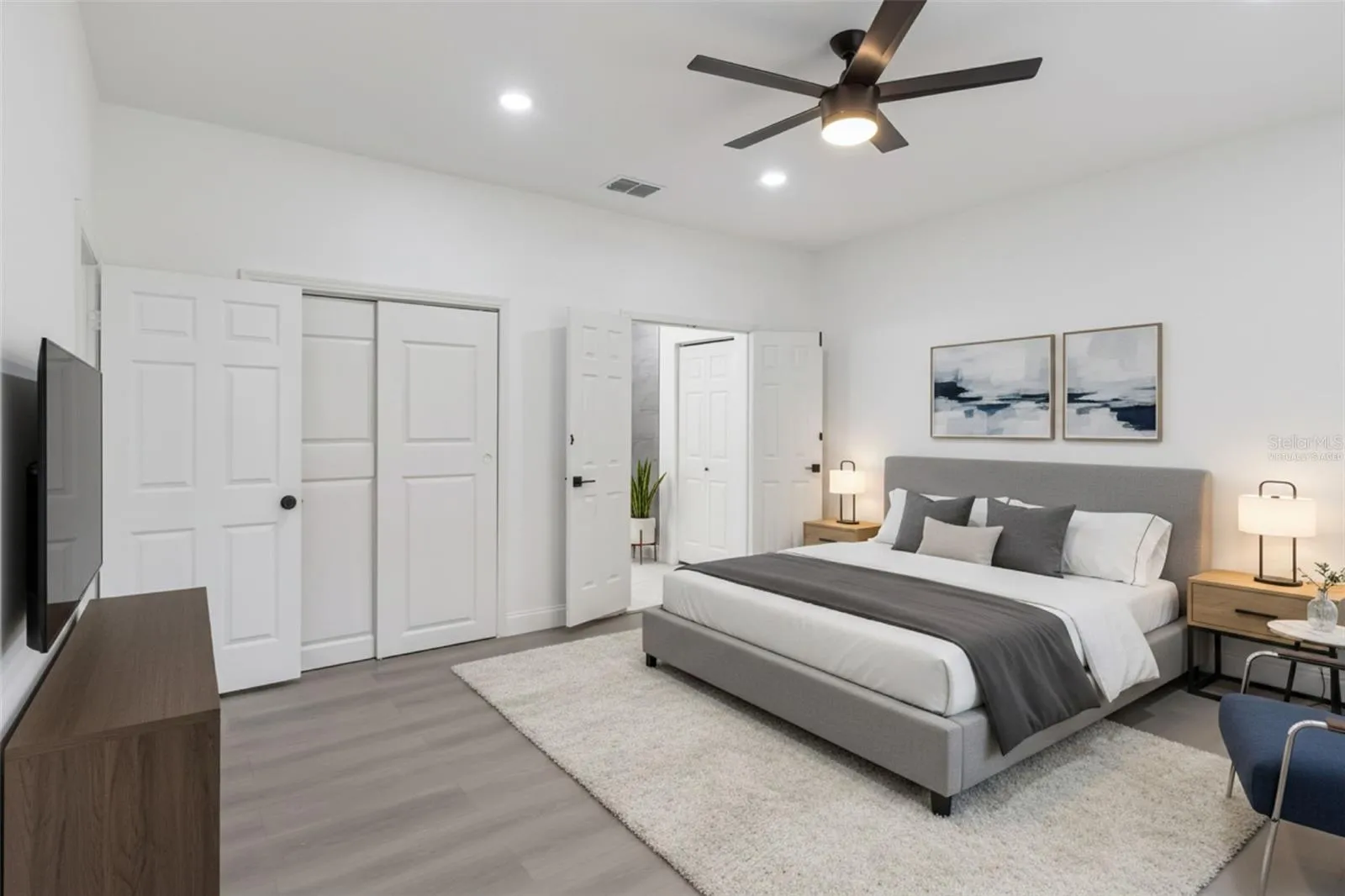 Primary Bedroom, virtually staged