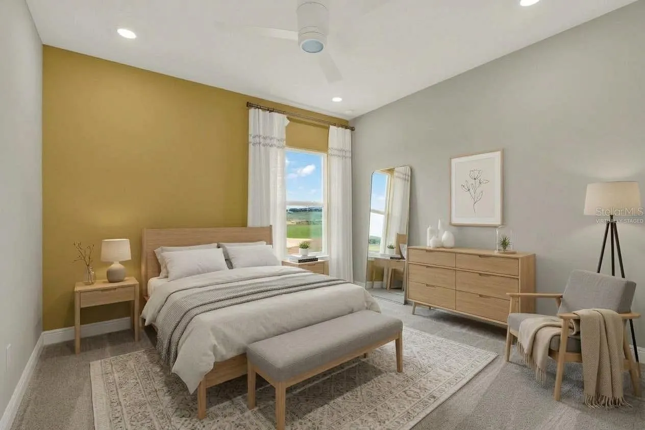 Virtually staged bedroom
