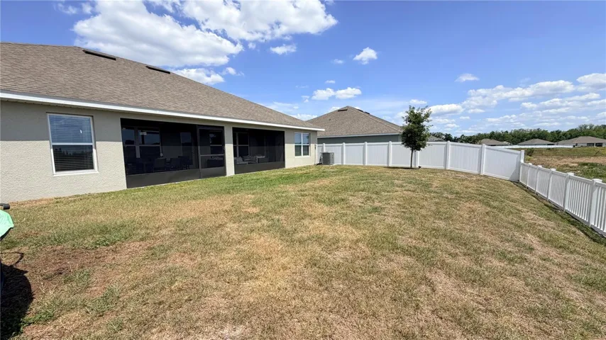 Fully fenced backyard