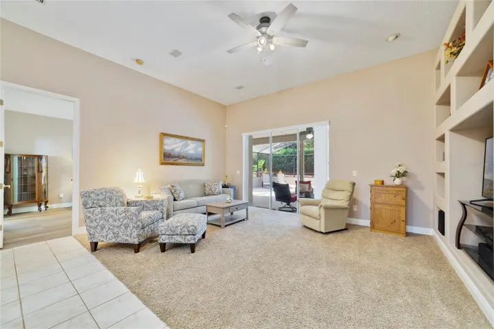 Family room view of pool