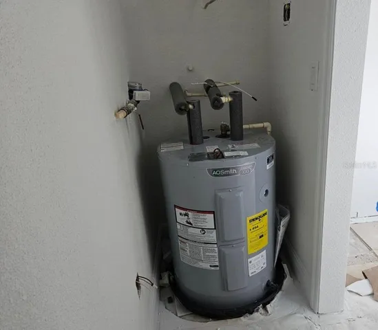 Water heater located in laundry closet