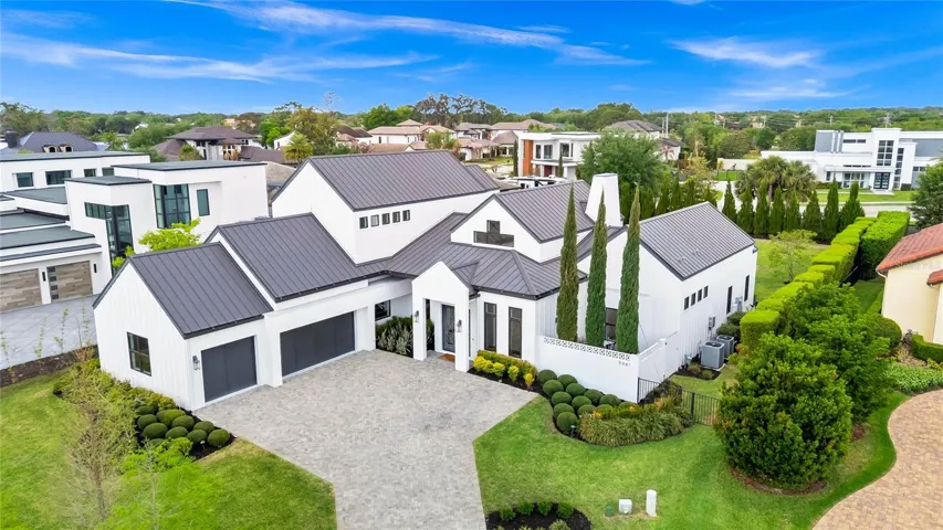 Modern farmhouse design with a commanding presence.