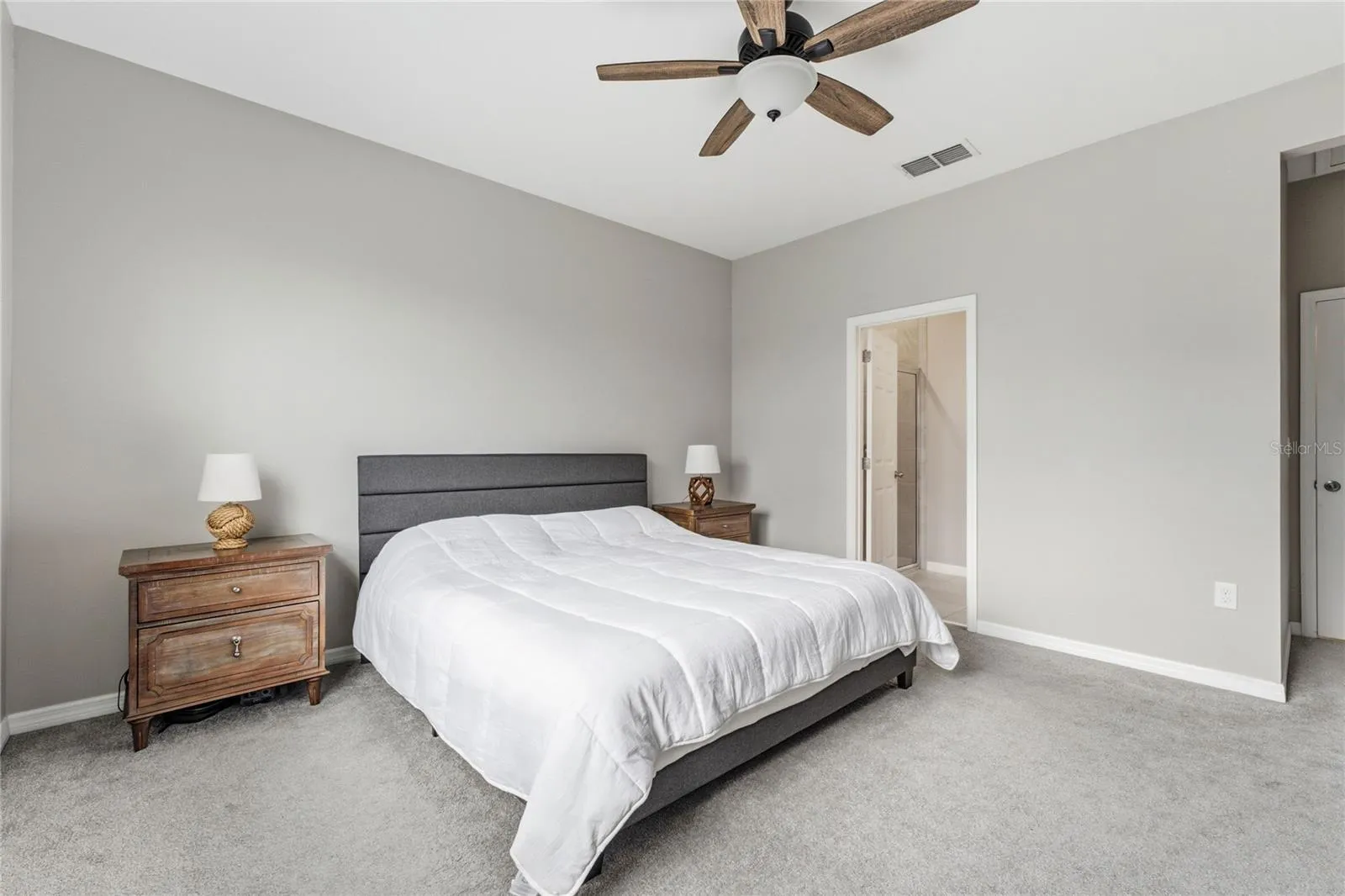 Spacious primary suite featuring a walk-in closet.