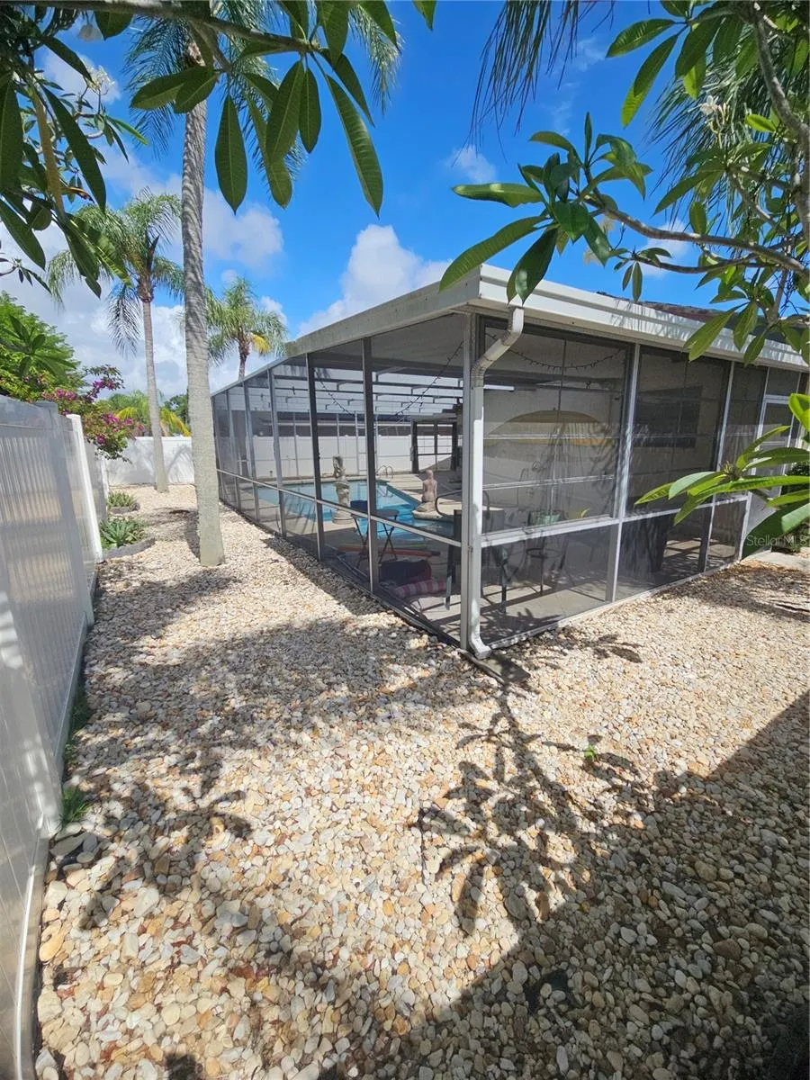 Corner of property outside the birdcage from the north west corner