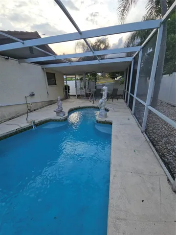 Pool with entertaining area