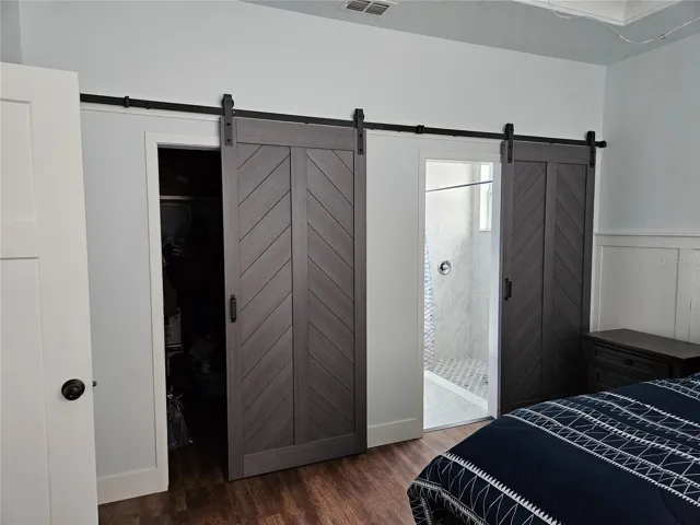 Barn Door to Walk in closet and bathroom