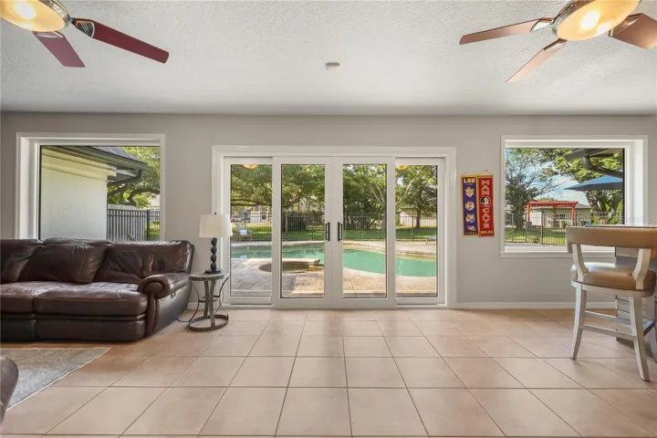 SPORTS ROOM/ MOVIE ROOM OVERLOOKING THE POOL