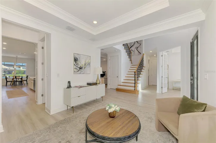 Lounge with view into butler pantry