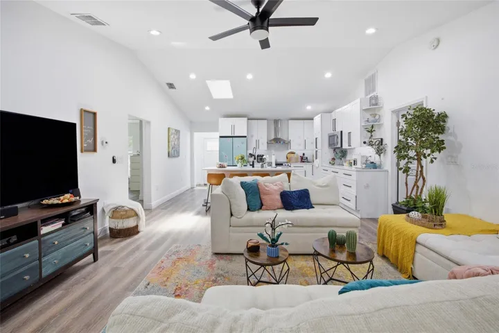 Living Room and Kitchen View from Dining