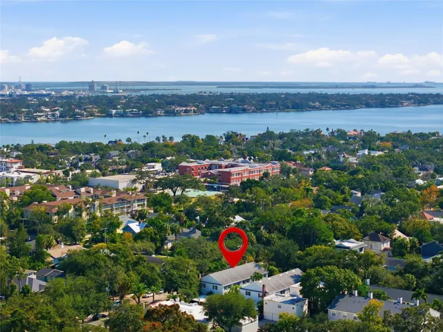 Park Place location to Hillsborough Bay and Bayshore Blvd.