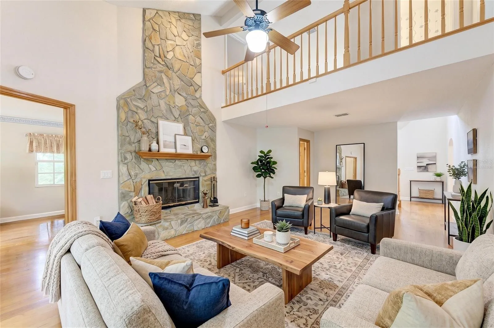Virtually staged living area