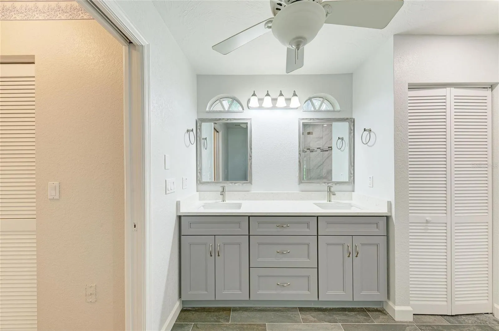 Remodeled vanity in primary bathroom