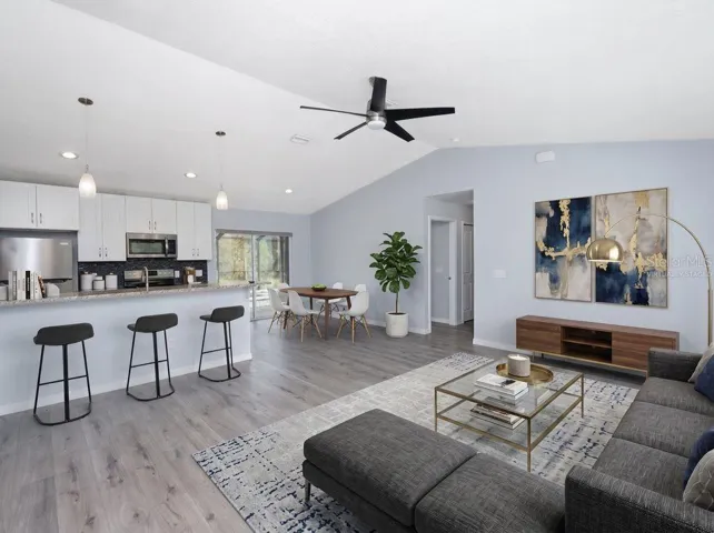 virtually staged great room