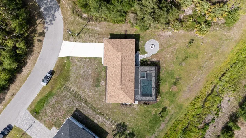 aerial of street and lot