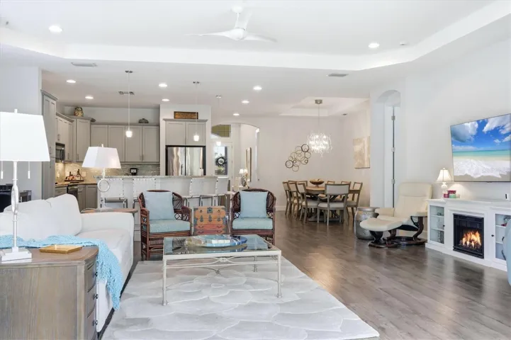 Living room, dining room, kitchen