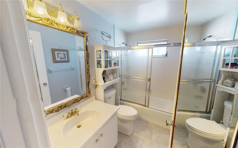 Bathroom with tub shower combination