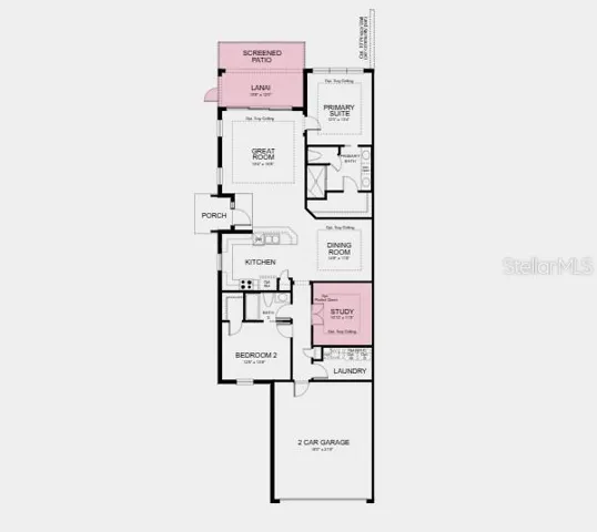 Additional Highlights Include: tray ceilings, extended screened patio, crown molding, and pre-plumb for laundry sink.