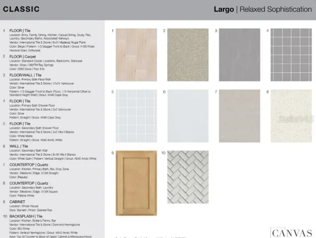 13316 Santini Circle design selections. Home is currently under construction and selections are subject to change.