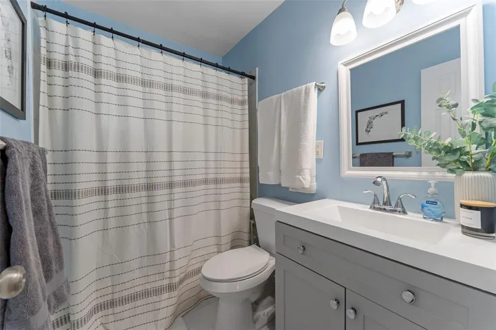 Renovated shared hallway bathroom