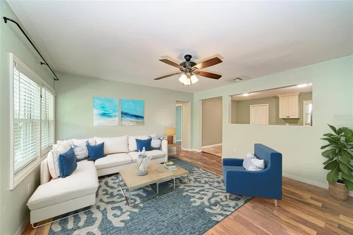 Virtually staged Living Room