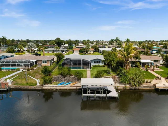 Aerial view of the back of the home