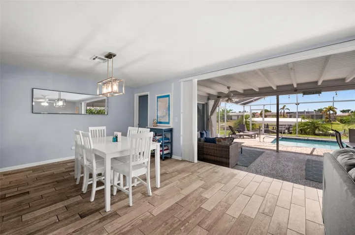 Dining area just steps from the pool