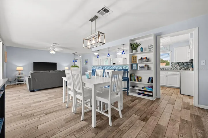 Dining room off the kitchen showcasing the open concept