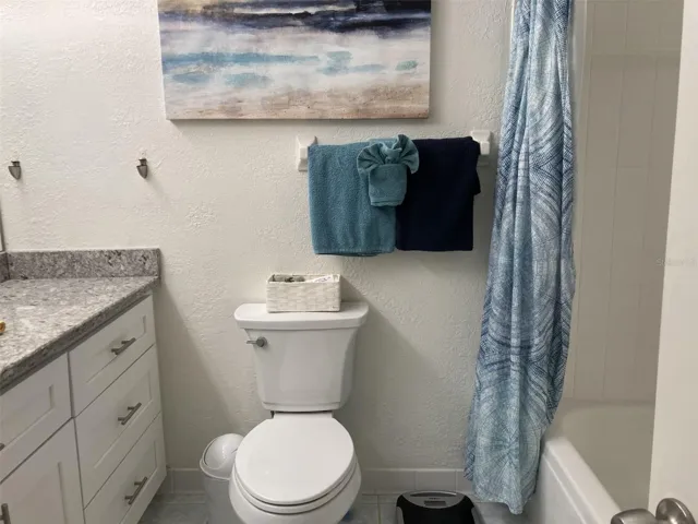 Updated vanity and toilet.