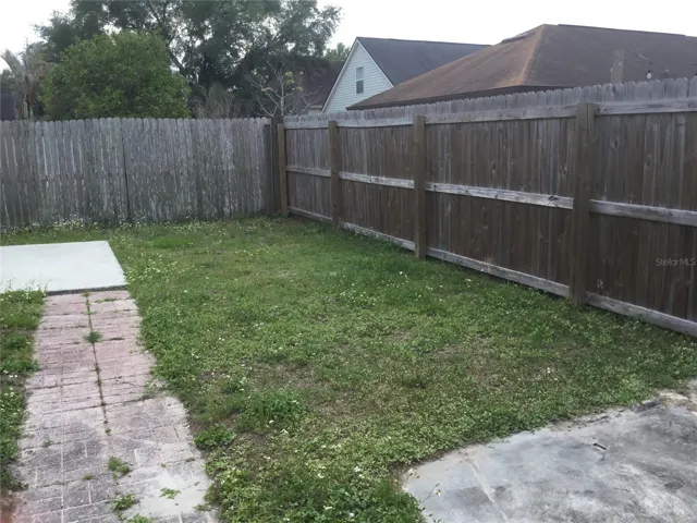fenced yard