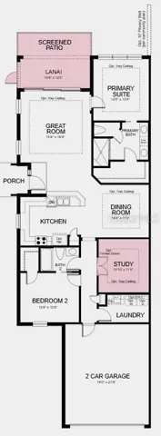 Floor Plan - Additional Highlights Include: tray ceilings, impact windows, and French doors at study